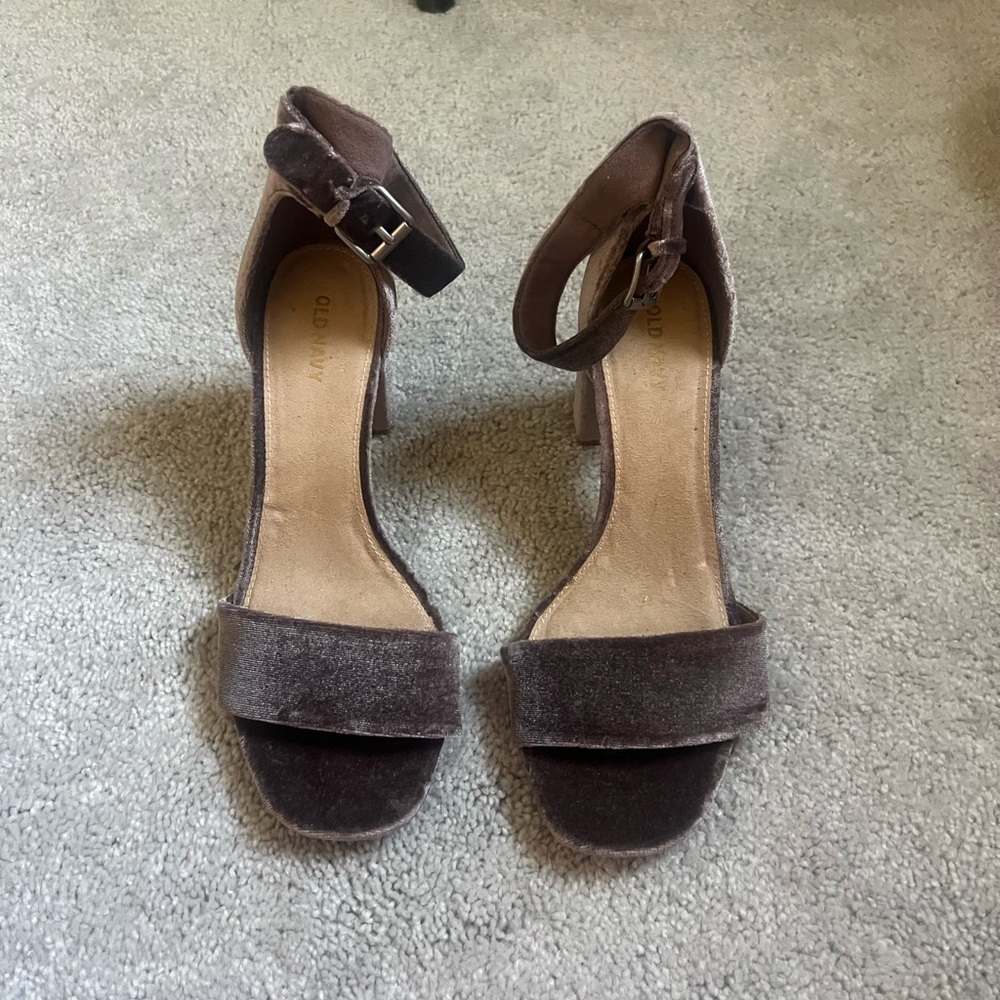 Velvet Block Heels